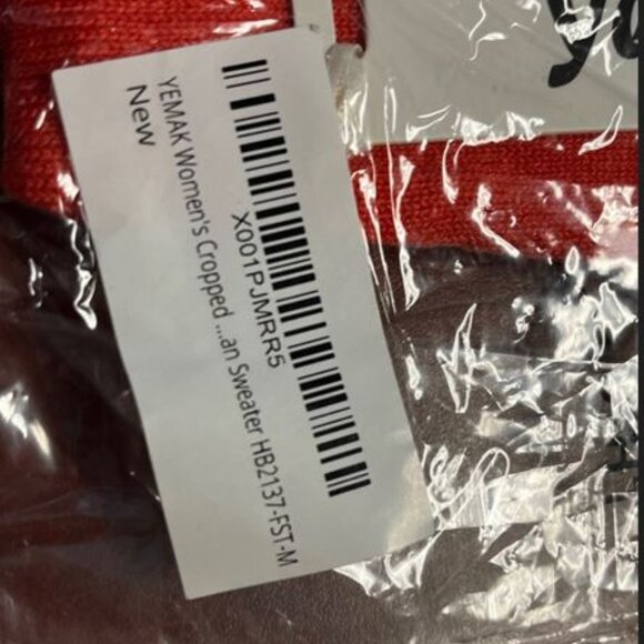 YEMAK Women's Cropped Bolero Short Sleeve Cardigan Sweater Fiesta sz M NWT - Picture 2 of 4